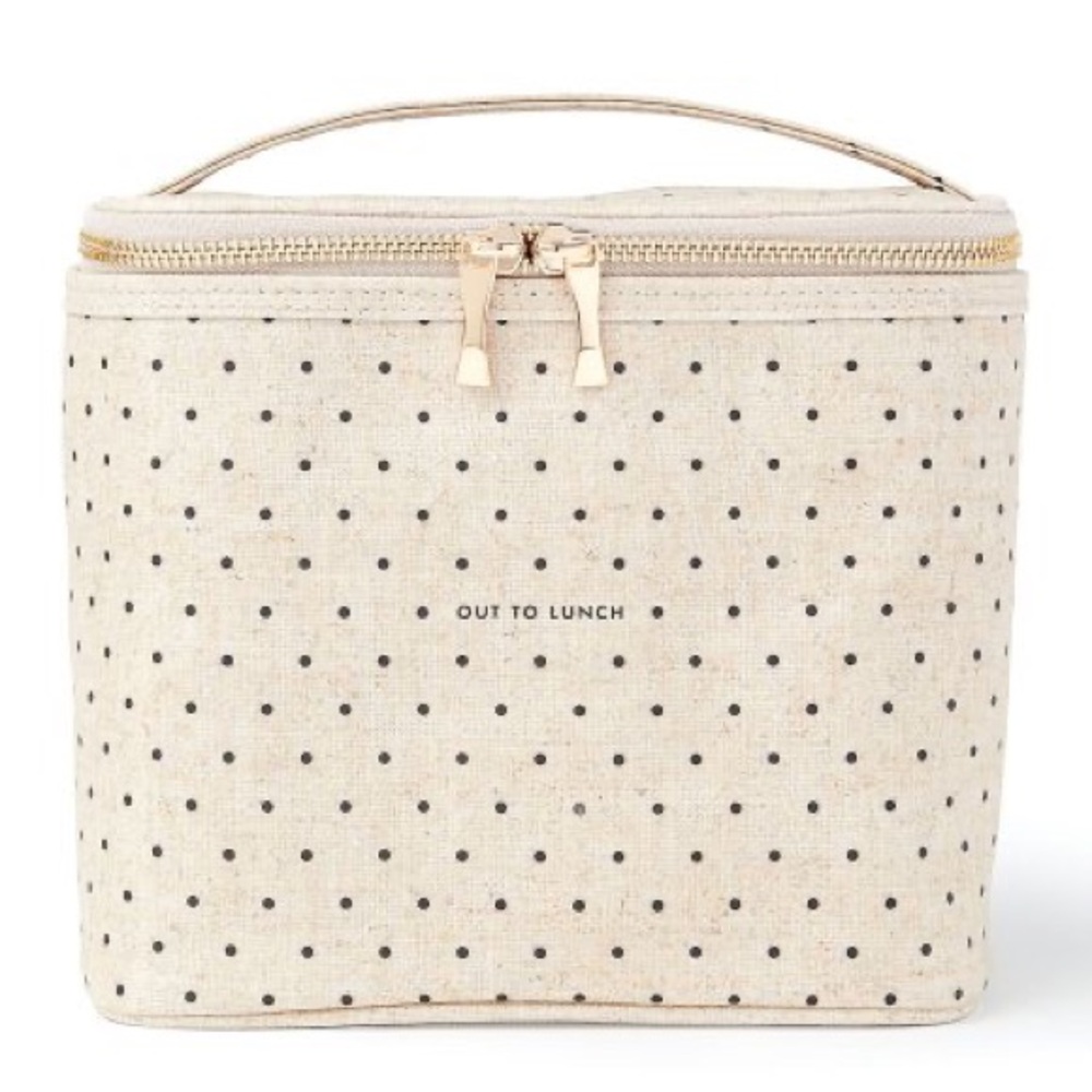 Kate Spade Polka Dot Lunch Bag with Gold Zipper - Picture 1 of 9